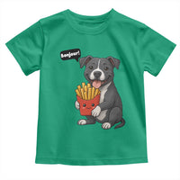 Funny Bonjour French Fries Toddler T Shirt Pitbull Dog Gift - Wonder Print Shop