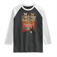 Funny French Fries Bulldog Raglan Shirt Dog Lover Gift - Wonder Print Shop