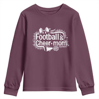 Football And Cheer Mom Quote Youth Sweatshirt Sport Cheerleading Season Gift - Wonder Print Shop