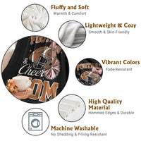 Funny Football And Cheer Mom Quote Throw Blanket Sports Season Gift - Wonder Print Shop