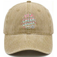 Proud Cheerleader Team Washed Cotton Baseball Cap Gift For Women Sports Fans