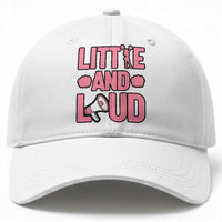 Little And Loud Quote Baseball Cap Cheerleader Girl Sports Gift