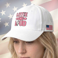 Little And Loud Quote Baseball Cap Cheerleader Girl Sports Gift