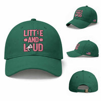 Little And Loud Quote Baseball Cap Cheerleader Girl Sports Gift