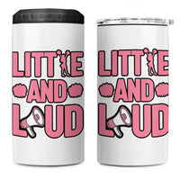 Little And Loud Quote 4 in 1 Can Cooler Tumbler Cheerleader Girl Sports Gift - Wonder Print Shop