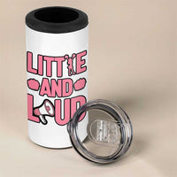 Little And Loud Quote 4 in 1 Can Cooler Tumbler Cheerleader Girl Sports Gift - Wonder Print Shop