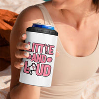 Little And Loud Quote 4 in 1 Can Cooler Tumbler Cheerleader Girl Sports Gift - Wonder Print Shop