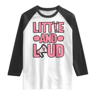 Little And Loud Quote Raglan Shirt Cheerleader Girl Sports Gift - Wonder Print Shop