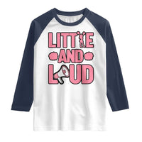 Little And Loud Quote Raglan Shirt Cheerleader Girl Sports Gift - Wonder Print Shop