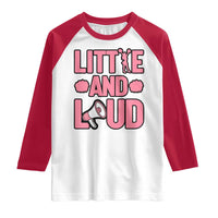 Little And Loud Quote Raglan Shirt Cheerleader Girl Sports Gift - Wonder Print Shop