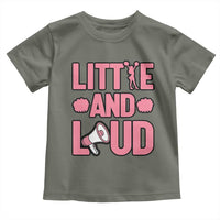Little And Loud Quote Toddler T Shirt Cheerleader Girl Sports Gift - Wonder Print Shop