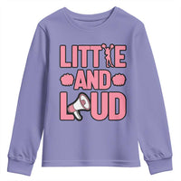 Little And Loud Quote Youth Sweatshirt Cheerleader Girl Sports Gift - Wonder Print Shop