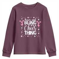 Bows And Bling Its A Cheer Thing Youth Sweatshirt Cheer Mom And Cheerleader Gift - Wonder Print Shop