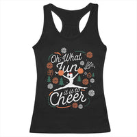 Oh What Fun It Is To Cheer Racerback Tank Top Funny Christmas Cheerleading Gift - Wonder Print Shop
