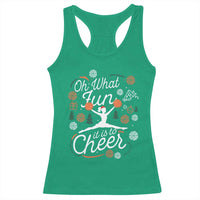 Oh What Fun It Is To Cheer Racerback Tank Top Funny Christmas Cheerleading Gift - Wonder Print Shop