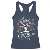 Oh What Fun It Is To Cheer Racerback Tank Top Funny Christmas Cheerleading Gift - Wonder Print Shop