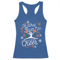 Oh What Fun It Is To Cheer Racerback Tank Top Funny Christmas Cheerleading Gift - Wonder Print Shop