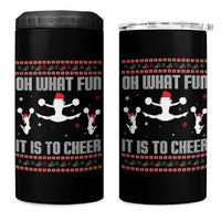 Ugly Christmas Cheerleading 4 in 1 Can Cooler Tumbler Oh What Fun It Is To Cheer Gift - Wonder Print Shop