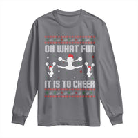 Ugly Christmas Cheerleading Long Sleeve Shirt Oh What Fun It Is To Cheer Gift - Wonder Print Shop