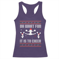Ugly Christmas Cheerleading Racerback Tank Top Oh What Fun It Is To Cheer Gift - Wonder Print Shop