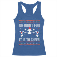 Ugly Christmas Cheerleading Racerback Tank Top Oh What Fun It Is To Cheer Gift - Wonder Print Shop