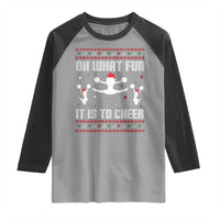 Ugly Christmas Cheerleading Raglan Shirt Oh What Fun It Is To Cheer Gift - Wonder Print Shop