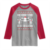 Ugly Christmas Cheerleading Raglan Shirt Oh What Fun It Is To Cheer Gift - Wonder Print Shop