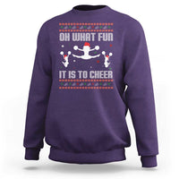 Ugly Christmas Cheerleading Sweatshirt Oh What Fun It Is To Cheer Gift - Wonder Print Shop