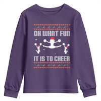 Ugly Christmas Cheerleading Youth Sweatshirt Oh What Fun It Is To Cheer Gift - Wonder Print Shop