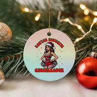 Santa Favorite Cheerleader Ceramic Ornament Funny Xmas Cheer Gift - Wonder Print Shop