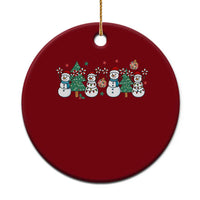 Funny Xmas Cheer Gift Ceramic Ornament Santa Snowman Cheerleaders - Wonder Print Shop
