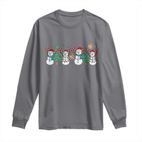 Funny Christmas Cheer Gift Long Sleeve Shirt Santa Snowman Cheerleaders - Wonder Print Shop