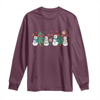 Funny Christmas Cheer Gift Long Sleeve Shirt Santa Snowman Cheerleaders - Wonder Print Shop