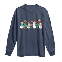 Funny Christmas Cheer Gift Long Sleeve Shirt Santa Snowman Cheerleaders - Wonder Print Shop