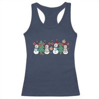 Funny Christmas Cheer Gift Racerback Tank Top Santa Snowman Cheerleaders - Wonder Print Shop