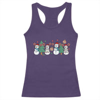 Funny Christmas Cheer Gift Racerback Tank Top Santa Snowman Cheerleaders - Wonder Print Shop