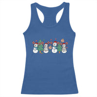 Funny Christmas Cheer Gift Racerback Tank Top Santa Snowman Cheerleaders - Wonder Print Shop