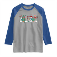 Funny Christmas Cheer Gift Raglan Shirt Santa Snowman Cheerleaders - Wonder Print Shop