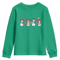 Funny Christmas Cheer Gift Youth Sweatshirt Santa Snowman Cheerleaders - Wonder Print Shop
