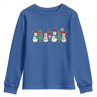 Funny Christmas Cheer Gift Youth Sweatshirt Santa Snowman Cheerleaders - Wonder Print Shop