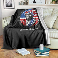 Harriet Tubman Patriotic Throw Blanket Black History Month Gift