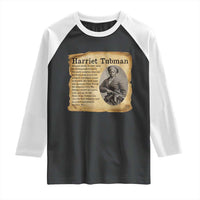 Vintage Harriet Tubman Poster Raglan Shirt Female Empowerment History Gift - Wonder Print Shop