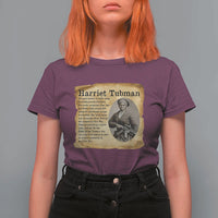 Vintage Harriet Tubman Poster T Shirt For Women Female Empowerment History Gift - Wonder Print Shop
