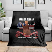 Harriet Tubman Patriotic Throw Blanket Strong Black Women Pride
