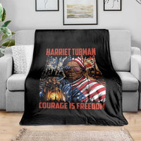Harriet Tubman Courage Is Freedom Throw Blanket Black History Gift - Wonder Print Shop