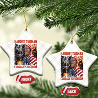 Harriet Tubman Courage Is Freedom Ceramic Ornament Black History Gift - Wonder Print Shop