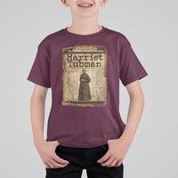 Harriet Tubman Newspaper T Shirt For Kid Strong Black Woman Leader Gift