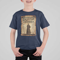 Harriet Tubman Newspaper T Shirt For Kid Strong Black Woman Leader Gift