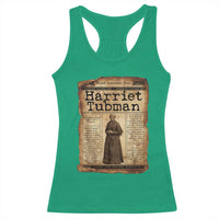 Harriet Tubman Newspaper Racerback Tank Top Strong Black Woman Leader Gift