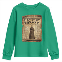 Harriet Tubman Newspaper Youth Sweatshirt Strong Black Woman Leader Gift